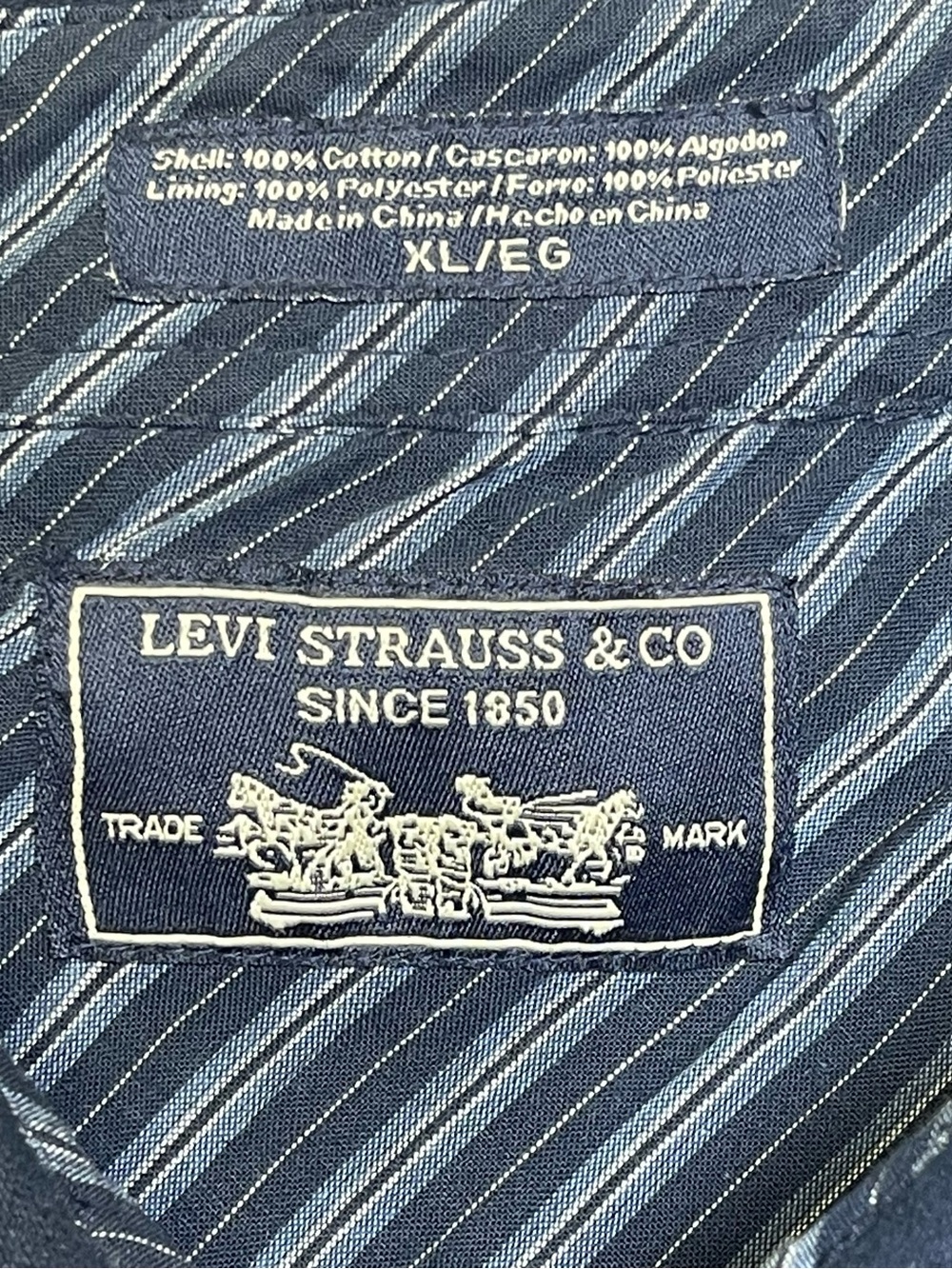 Levi Strauss & Co Men’s Lined Shirt Jacket Dark Navy Blue XL Heavyweight Shacket - Picture 4 of 10